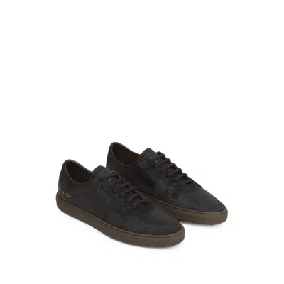 Common Projects Bball Duo Suede-trimmed Leather Sneakers In Black