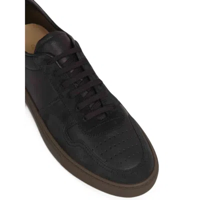 Common Projects Bball Duo Suede-trimmed Leather Sneakers In Black