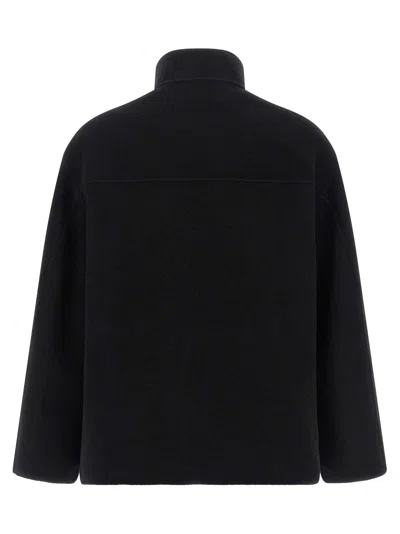 Rohe Double Faced Wool Blend Jacket In Black