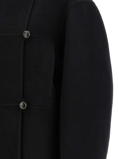 Rohe Double Faced Wool Blend Jacket In Black