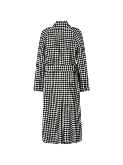Lardini Houndstooth-pattern Belted Coat In Multi