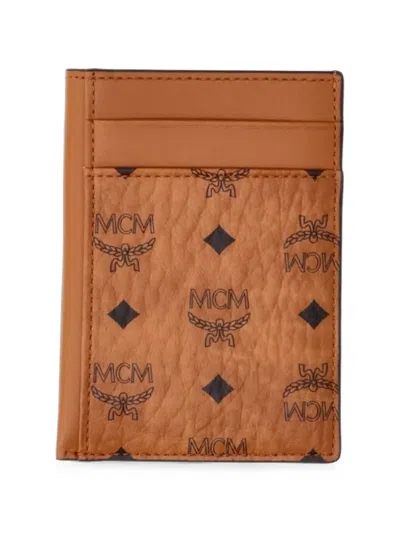 Mcm Leather-trim Bifold Wallet In Brown