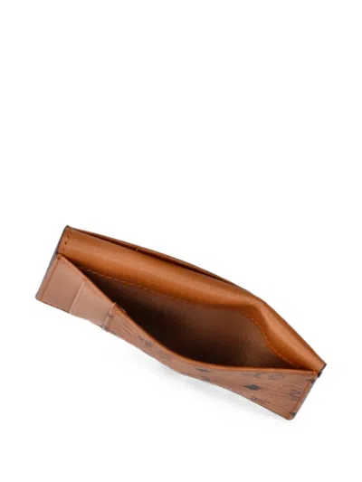 Mcm Leather-trim Bifold Wallet In Brown