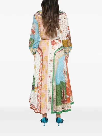 Alemais Patchwork-printed Dress In Multi