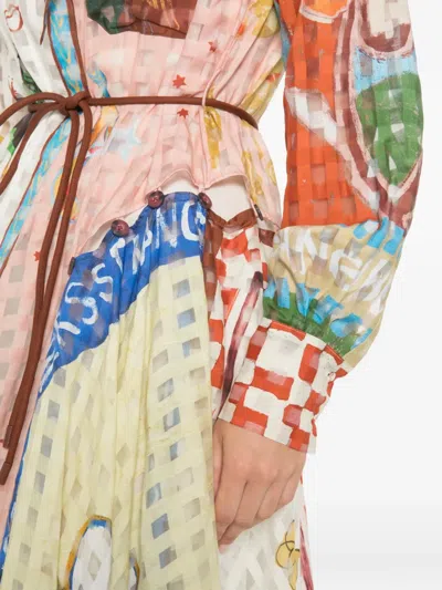 Alemais Patchwork-printed Dress In Multi