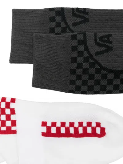 Vans Check-pattern Logo-print Socks (set Of Three) In Multi