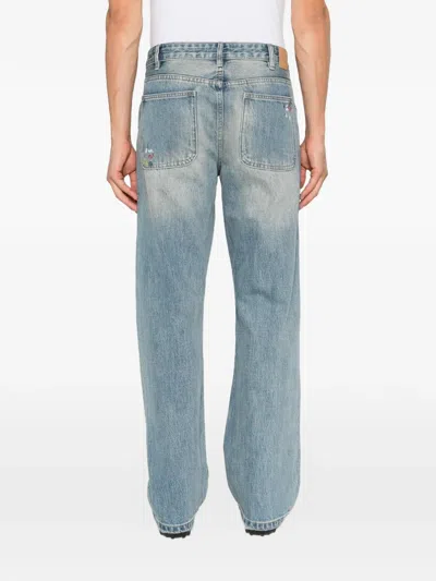 Found Paint-splatter Distressed Jeans In Blue