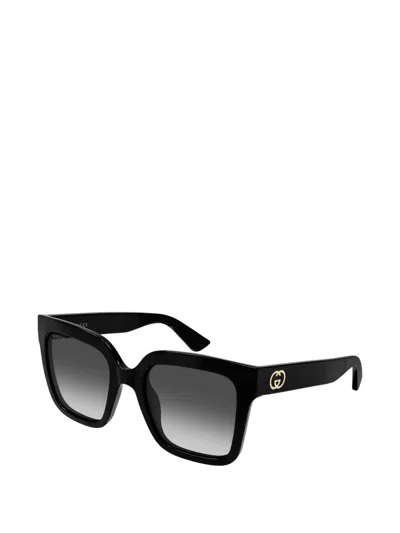 Gucci Interlocking G Squared-frame Sunglasses In Black