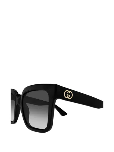 Gucci Interlocking G Squared-frame Sunglasses In Black