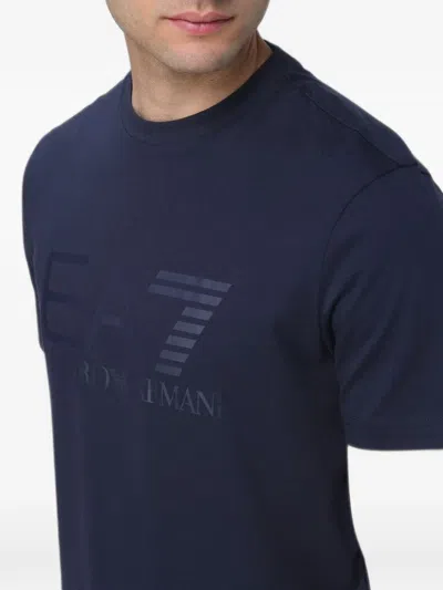 Ea7 Logo-print T-shirt In Blue