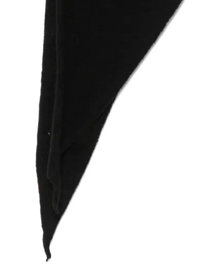 Baserange Knitted Triangular Scarf In Black