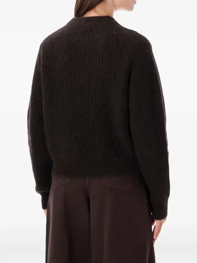 Sessun Oversized Mock Neck Sweater In Brown