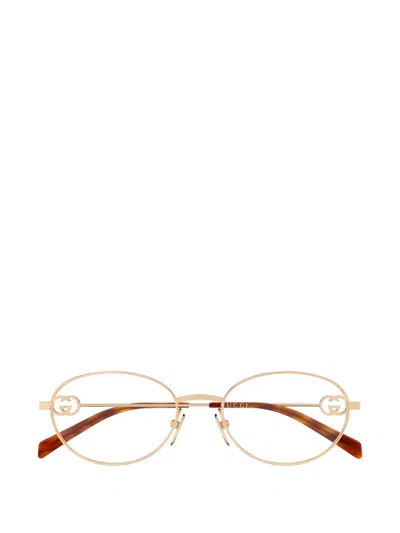 Gucci Interlocking G Oval-frame Glasses In Multi