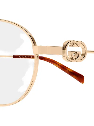 Gucci Interlocking G Oval-frame Glasses In Multi