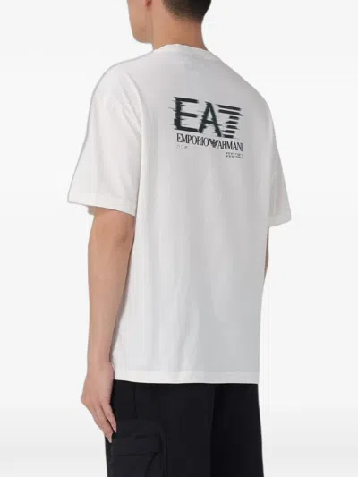 Ea7 Logo-print T-shirt In White