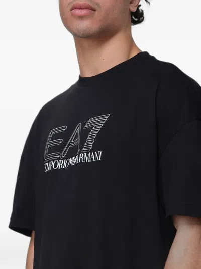 Ea7 Logo-print T-shirt In Black