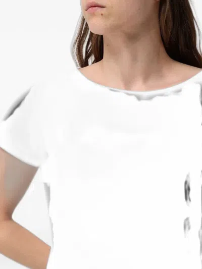 Ea7 Sequin-logo T-shirt In White