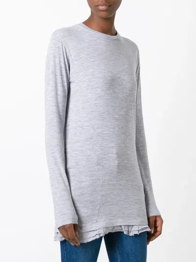 Dsquared2 Oversize Ruffled Hem T-shirt In White