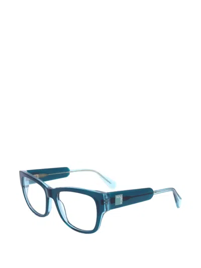 Max & Co Rectangle-frame Glasses In Blue