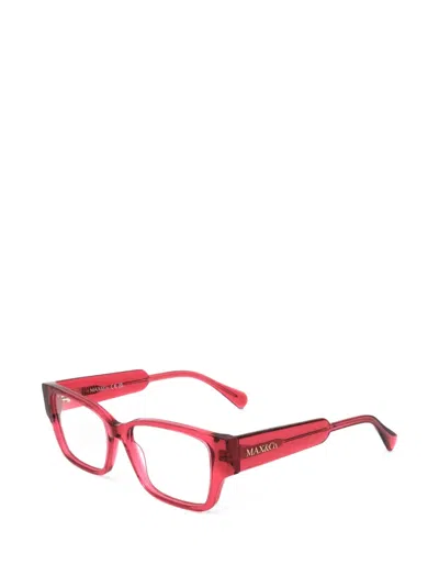 Max & Co Rectangle-frame Glasses In Red