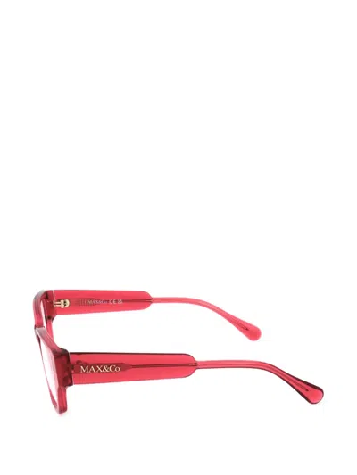 Max & Co Rectangle-frame Glasses In Red