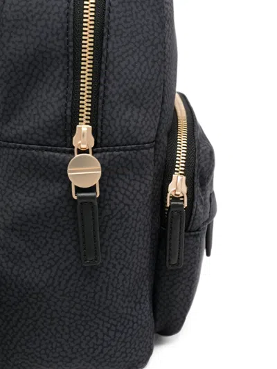 Borbonese Graffiti-print Backpack In Black