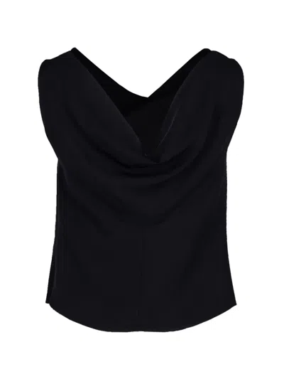 Co Draped-back Top In Blue