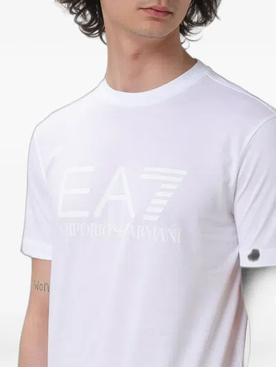 Ea7 Logo-print T-shirt In White
