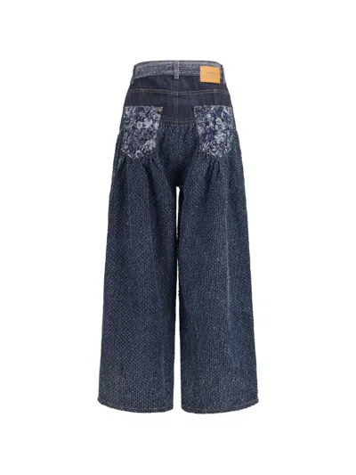 Ganni Patchwork Jeans In Blue