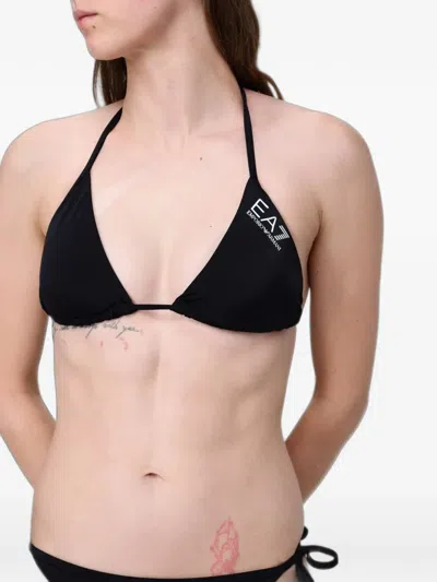 Ea7 Logo-print Triangle Bikini In Black