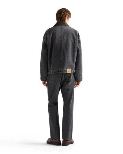 Prada Blousonjacke Aus Schwarzem Denim In Blue