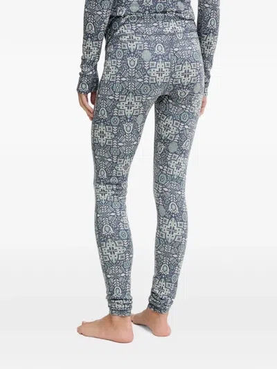Smartwool Geometric-pattern Base Layer Leggings In Blue