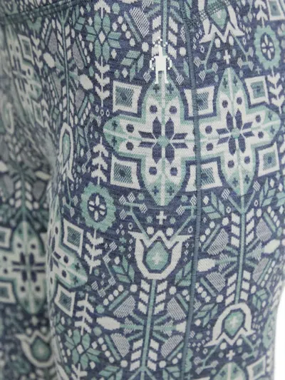 Smartwool Geometric-pattern Base Layer Leggings In Blue
