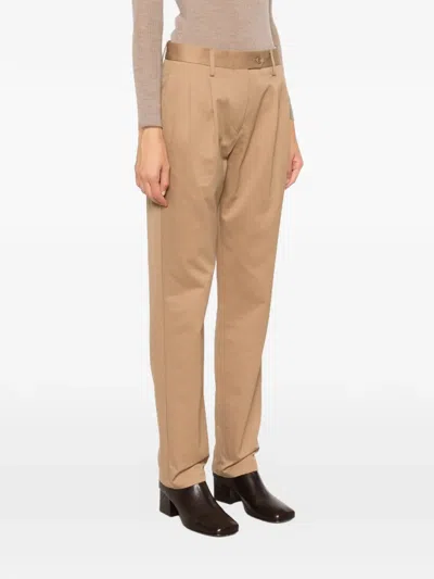 Aspesi 더블 플리츠 팬츠 In Brown