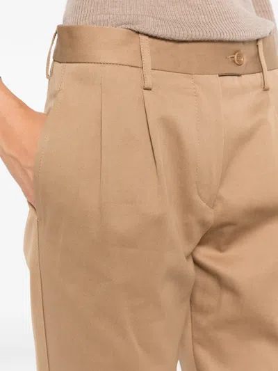 Aspesi 더블 플리츠 팬츠 In Brown
