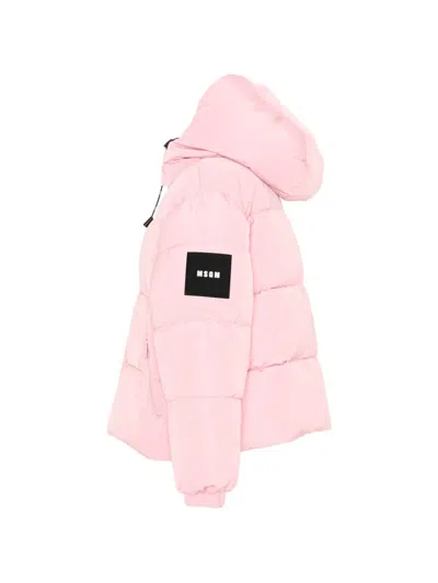 Msgm Logo-patch Puffer Jacket In Multi