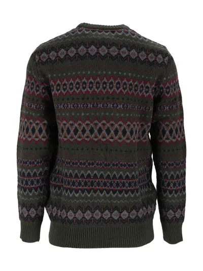 Barbour Case Fair Isle Wool Sweater Shadow In Green