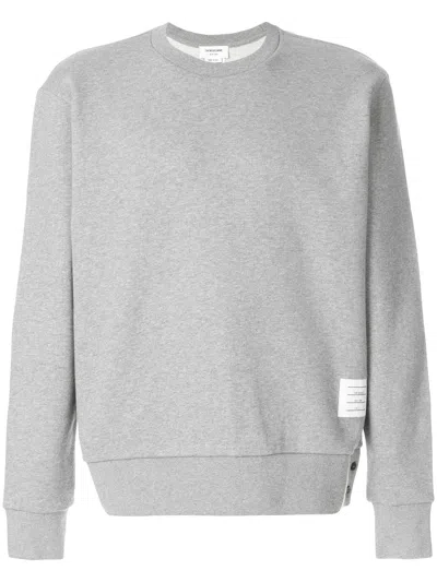 Thom Browne Center-back Stripe Jersey Pullover In Gray