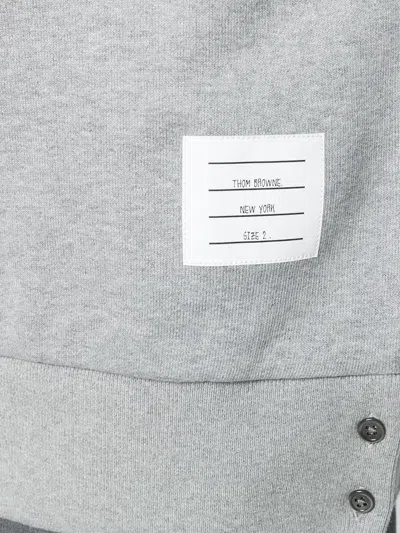 Thom Browne Center-back Stripe Jersey Pullover In Gray