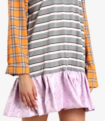 Msgm Dresses Grey+orange+white In Multi