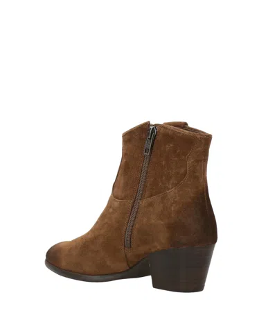 Ash Fame Suede Ankle Boots In Brown