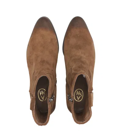 Ash Fame Suede Ankle Boots In Brown