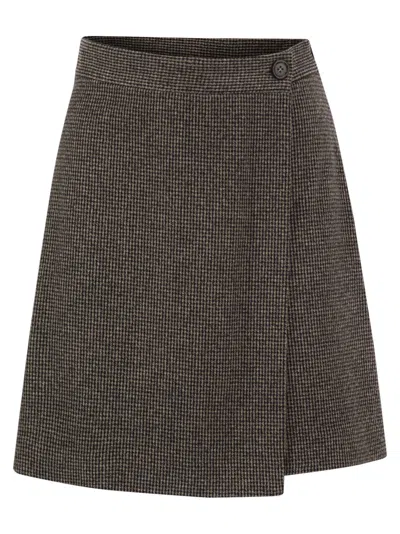 Weekend Max Mara Weekend Maxmara Wkdvetta Houndstooth Skort In Brown
