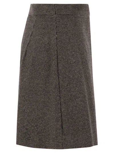 Weekend Max Mara Weekend Maxmara Wkdvetta Houndstooth Skort In Brown
