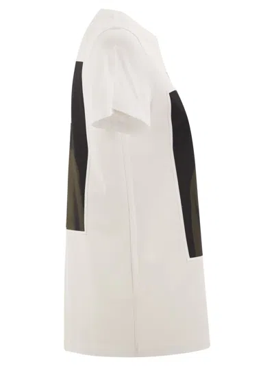 Max Mara Slim Fit Cotton T-shirt With Graphic Print And Contrast Logo In White