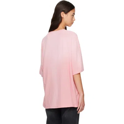 Acne Studios Pink Sprayed Logo T-shirt In Pink