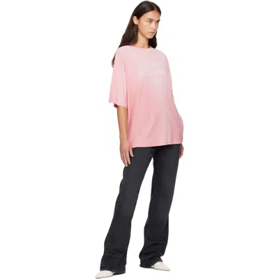 Acne Studios Pink Sprayed Logo T-shirt In Pink