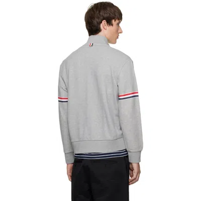 Thom Browne Rwb Engineered Stripe Loopback Sweatshirt In Gray