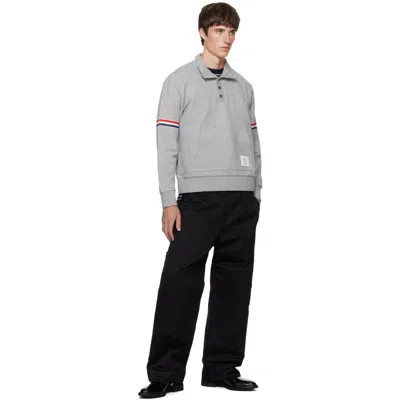 Thom Browne Rwb Engineered Stripe Loopback Sweatshirt In Gray