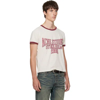 Acne Studios Eram College Logo Ringer Graphic T-shirt In White